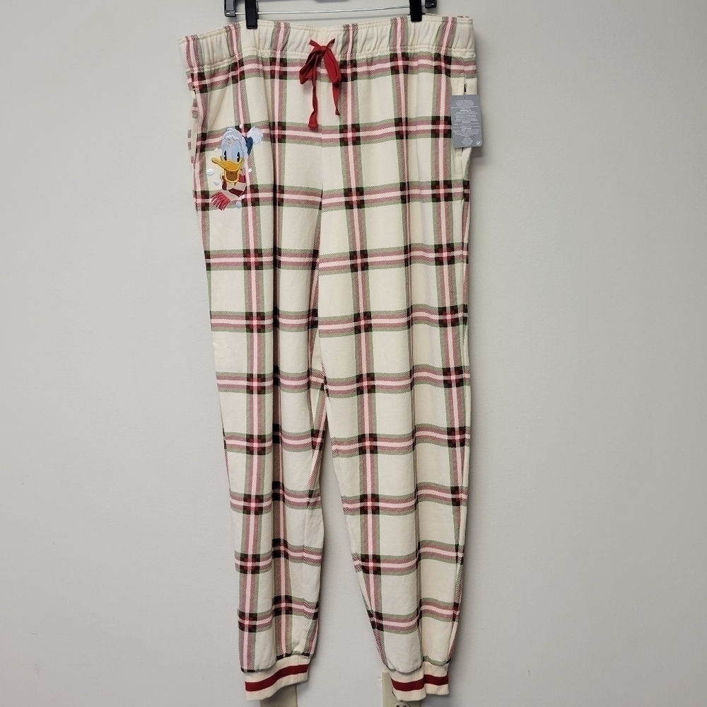 Disney Parks Donald Duck Holiday Plaid Lounge Pant XL - Picture 2 of 8